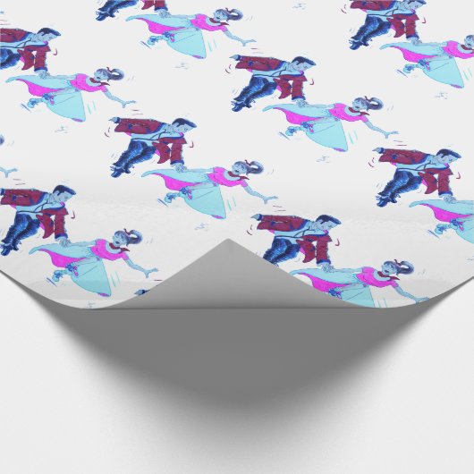 プードルのスカートのクリスマスの包装紙 ラッピングペーパー (角)