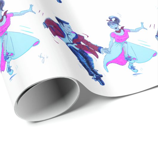 プードルのスカートのクリスマスの包装紙 ラッピングペーパー (ロールコーナー)