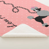 プードルのスカート犬のレトロのピンク50sのモダンの名前をカスタムする シェルパブランケット (3/4)