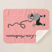 プードルのスカート犬のレトロのピンク50sのモダンの名前をカスタムする シェルパブランケット (正面(横))