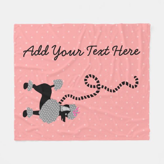 プードルのスカート犬のレトロのピンク50sのモダンはカスタムに点を打ちます フリースブランケット (正面(横))