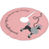 プードルのスカート犬のレトロのピンク50sのモダンはカスタムに点を打ちます ブラッシュドポリエステルツリースカート (アングル)