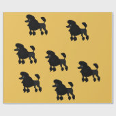 プードルのデザインの包装紙 ラッピングペーパー (フラット)