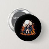 プードルのハロウィン 缶バッジ (正面&裏面)