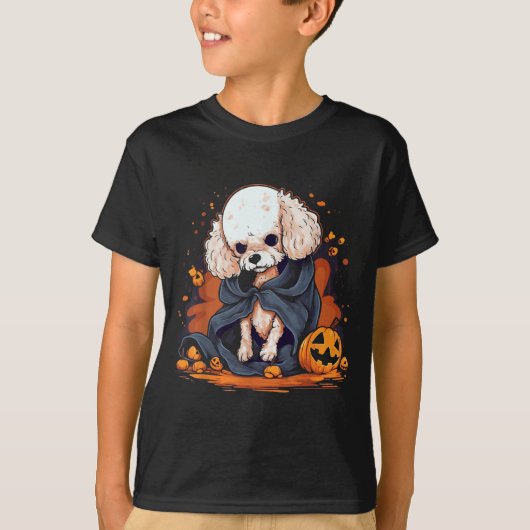 プードルのハロウィン Tシャツ (正面)