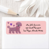 プードルのハートの差出人住所ラベル ラベル (インサイチュ)