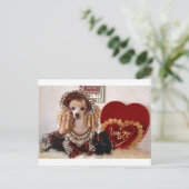 プードルのバレンタイン愛犬のビクトリアンな写真 シーズンポストカード (スタンド正面)