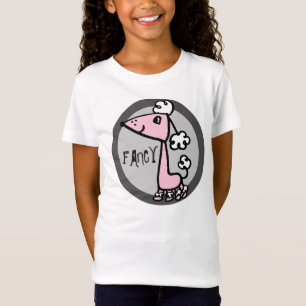 プードルのピンクおよび灰色 Tシャツ