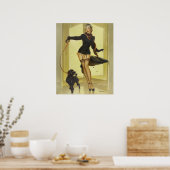 プードルのピン留め ポスター (キッチン)