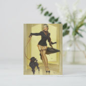 プードルのピン留め ポストカード (スタンド正面)