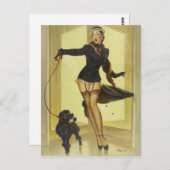 プードルのピン留め ポストカード (正面/裏面)