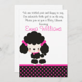 プードルのベビーシャワーの招待状を騙します 招待状 (正面/裏面)