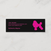 プードルのペットの世話のピンク スキニー名刺 (裏面)