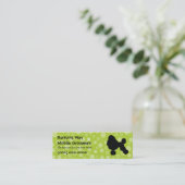 プードルのペットの世話のライム スキニー名刺 (スタンド正面)