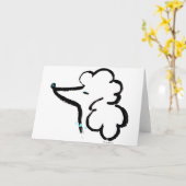 プードルのポートレート カード (黄色い花)