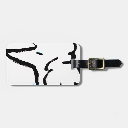 プードルのポートレート ラゲッジタグ (正面横)