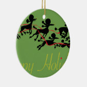 プードルの休日カード セラミックオーナメント (右)