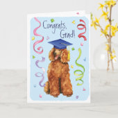 プードルの卒業生 カード (黄色い花)