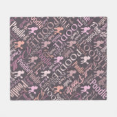 プードルの単語の芸術 フリースブランケット (正面(横))