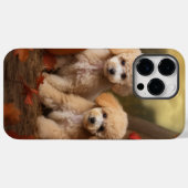 プードルの子犬の秋の喜びのかぼちゃ Case-Mate iPhoneケース (裏面 (横))