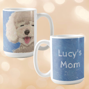 プードルの愛犬を持つお母さん用マグカップ オーダーメイド 名前入り かわいいペットのプレゼント コーヒーマグカップ
