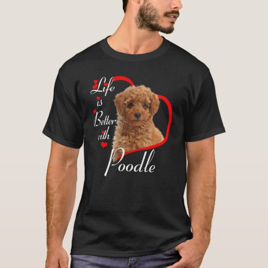プードルの方が人生は好い Tシャツ (正面)