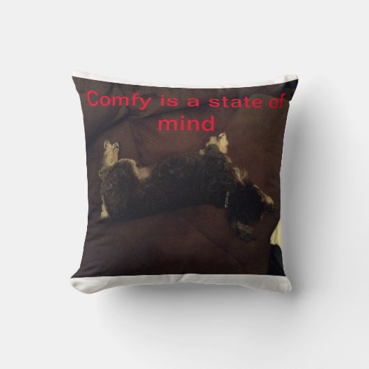 プードルの昼寝の枕 クッション (正面)