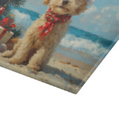 プードルの犬のクリスマス ヴィンテージ ビーチ カッティングボード (角)