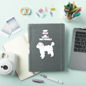 プードルの白いステッカーを愛する シール (iPadカバー)