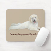 プードルの白く美しいマウスパッド マウスパッド (マウス)