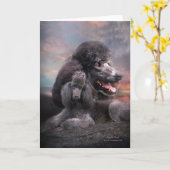 プードルの石ArtCard カード (黄色い花)