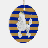 プードルの行動のクリスマスのパーソナライズなオーナメント セラミックオーナメント (右)