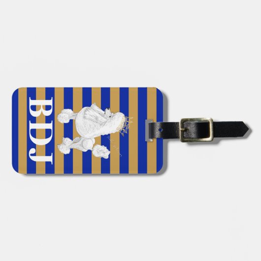 プードルの行動のモノグラムの荷物のラベル ラゲッジタグ (正面横)