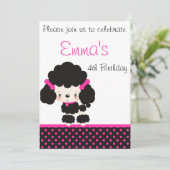 プードルの誕生日のパーティの招待状を騙します 招待状 (スタンド正面)