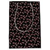 プードルの輪（ピンク色の黒） ミディアムペーパーバッグ (正面)