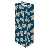 プードルの輪(青は白パーソナライズされた) ワインギフトバッグ (正面アングル)