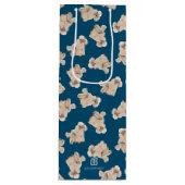 プードルの輪(青は白パーソナライズされた) ワインギフトバッグ (正面)