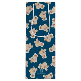 プードルの輪(青は白パーソナライズされた) ワインギフトバッグ