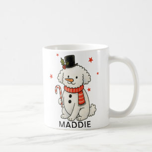 プードルの雪だるま クリスマス ドッグ コーヒーマグカップ