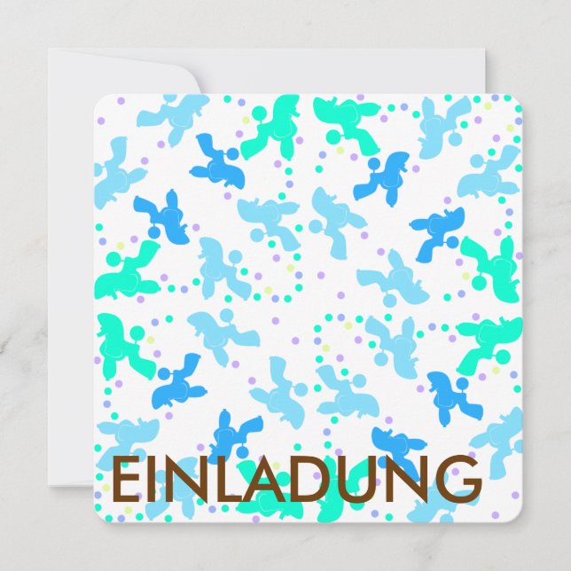 プードルの青い点パターン (正面)