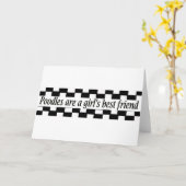 プードルは女の子の友最高の人だ カード (黄色い花)