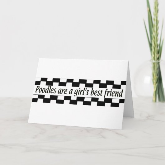 プードルは女の子の友最高の人だ カード (正面)