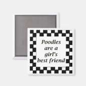 プードルは女の子の友最高の人だ マグネット (正面/裏面)