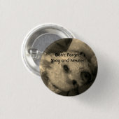 プードルは広告宣伝ボタンを卵巣摘出し、中性化します 缶バッジ (正面&裏面)