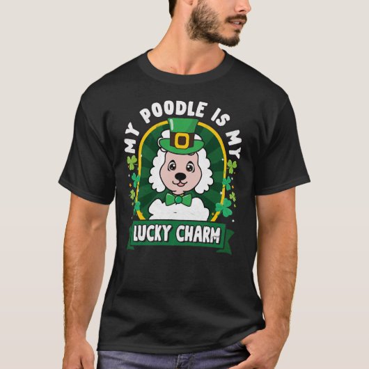 プードルは私の幸運なチャームSt patricks Tシャツ (正面)