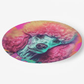 プードルを解き放つパーティー紙プレート9" ペーパープレート (アングル)