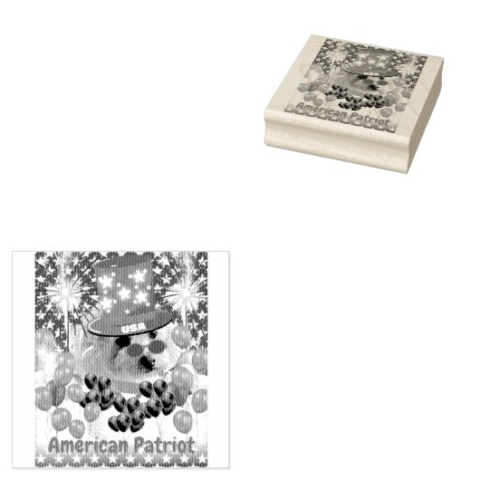 プードルアメリカン・パトリオット木印 ラバースタンプ (押印)