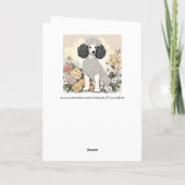 プードルインお洒落フラワーズハッピーバースデー カード (裏面)