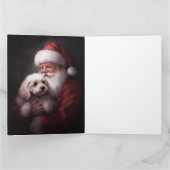 プードルウィズサンタクロースフェスティバルクリスマス カード (内部)