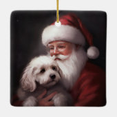 プードルウィズサンタクロースフェスティバルクリスマス セラミックオーナメント (裏面)
